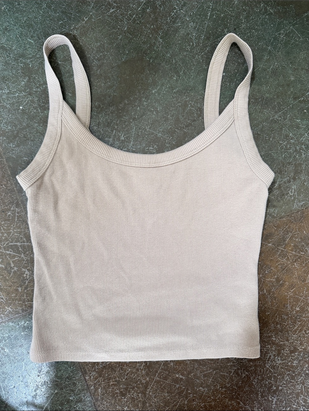 Abercrombie & Fitch Ribbed Tank Top - Beige